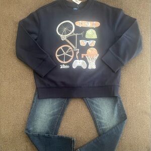 NWT Boys Old Navy Jeans and Sweatshirt Size 6 & 6/7 Blue